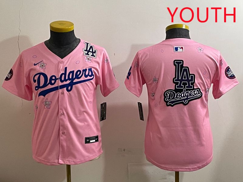 Youth Los Angeles Dodgers Blank Pink Sakura Edition 2025 Nike MLB Jersey style 23